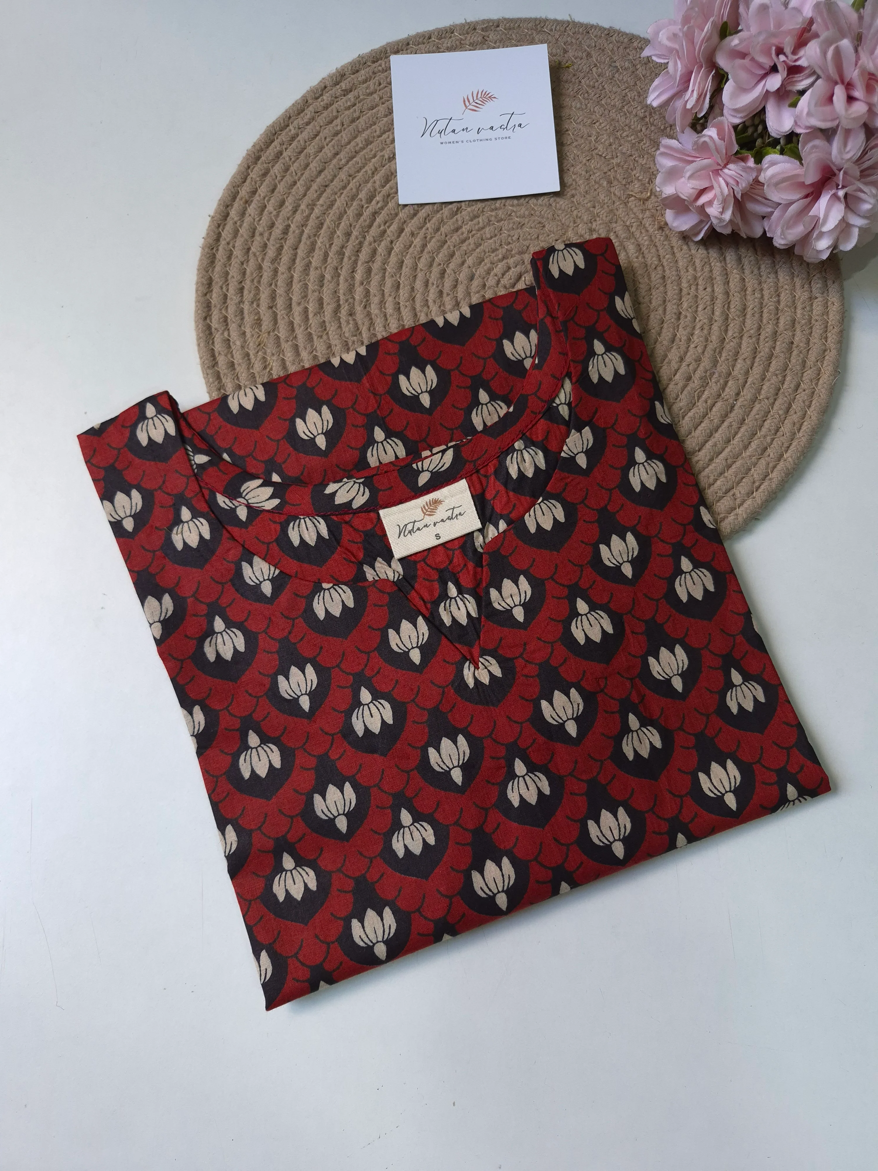 Cotton Long Straight Kurti
