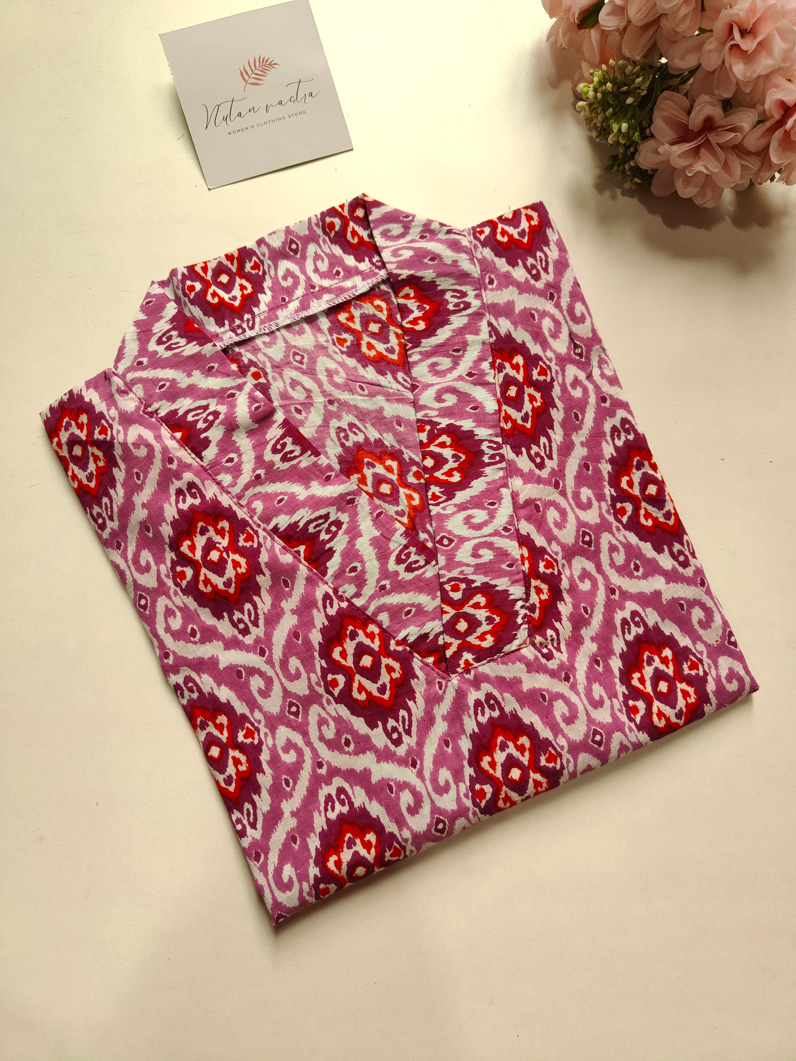 Cotton Long Straight Kurti