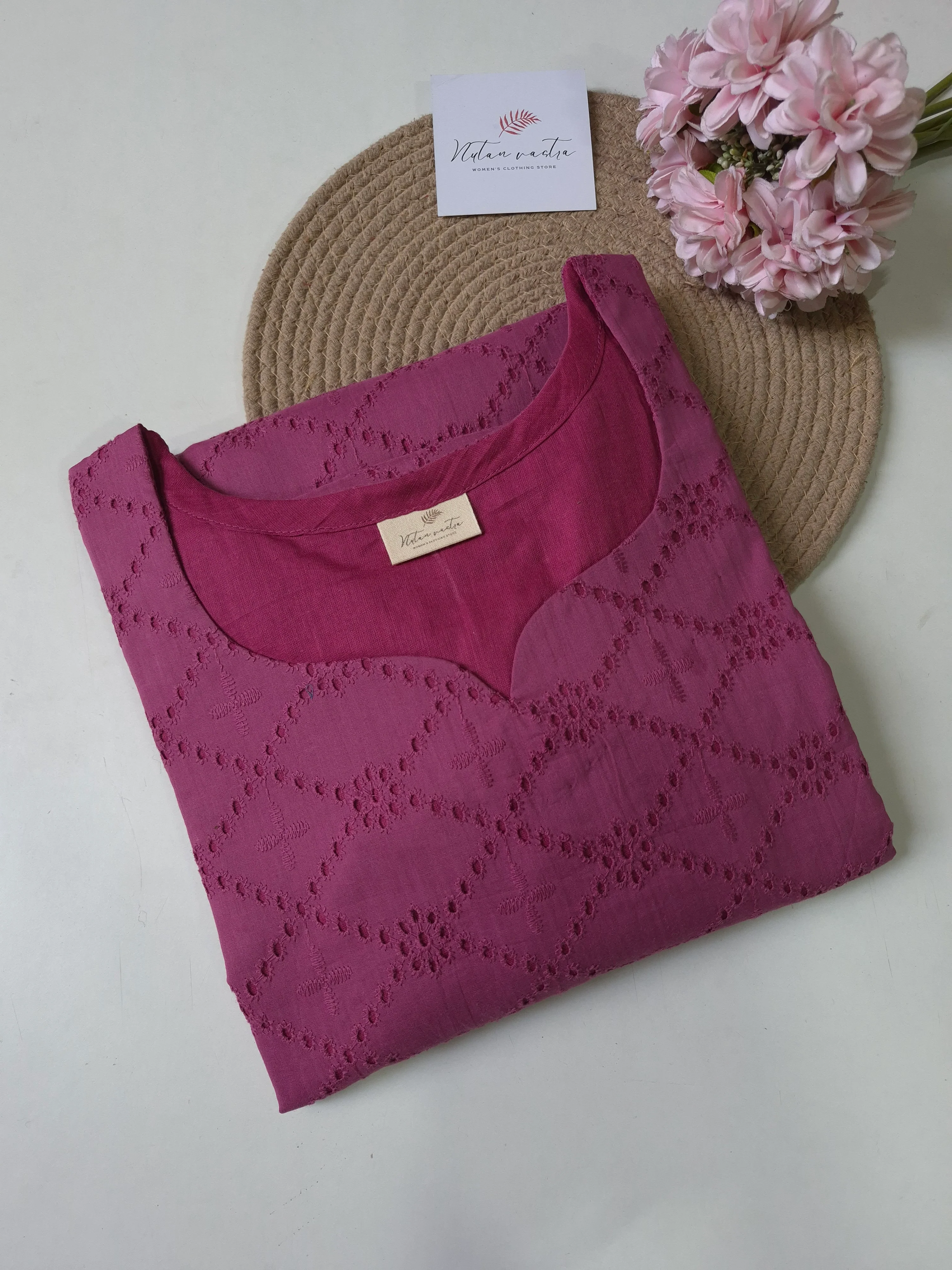 Cotton Hakoba Long Straight Kurti