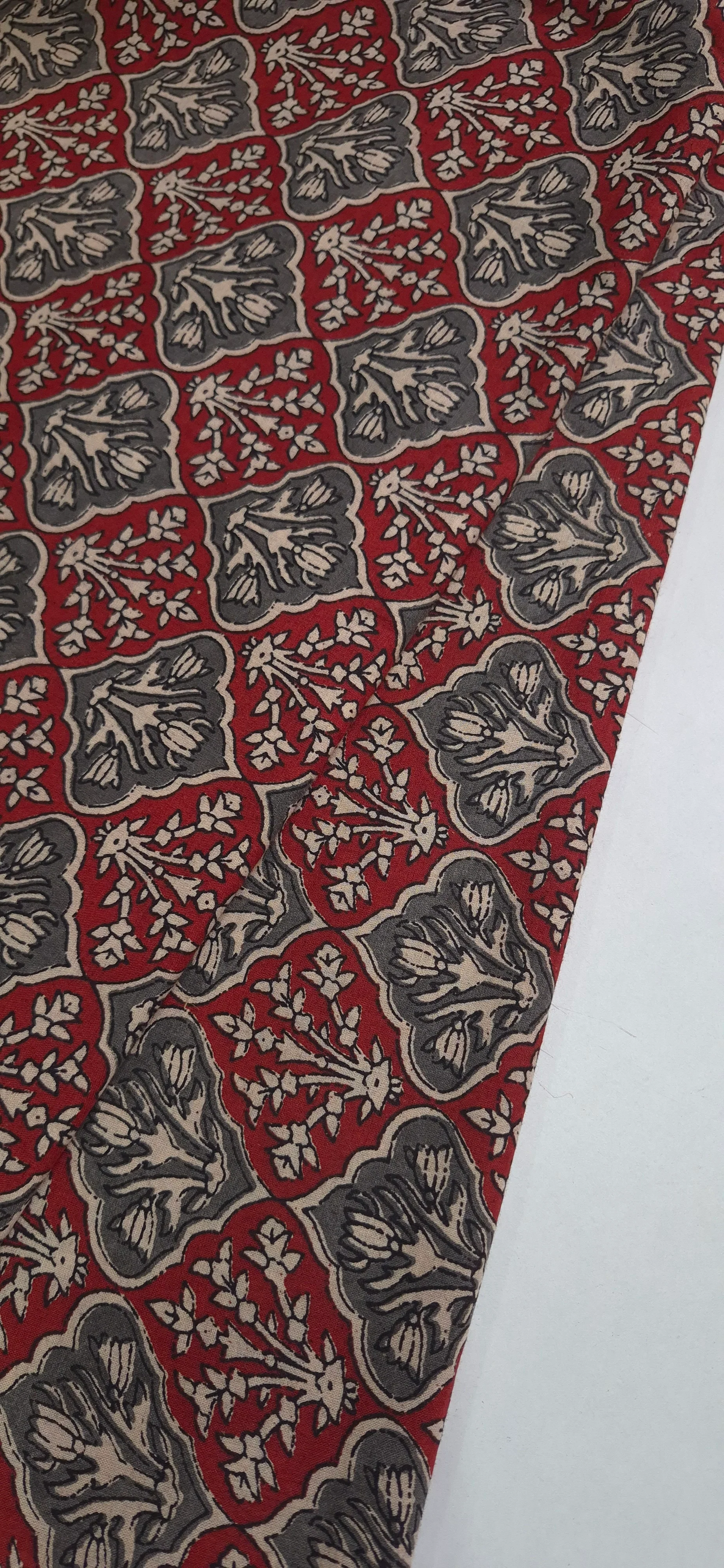 Cotton Handblock Printed Long Straight Kurti