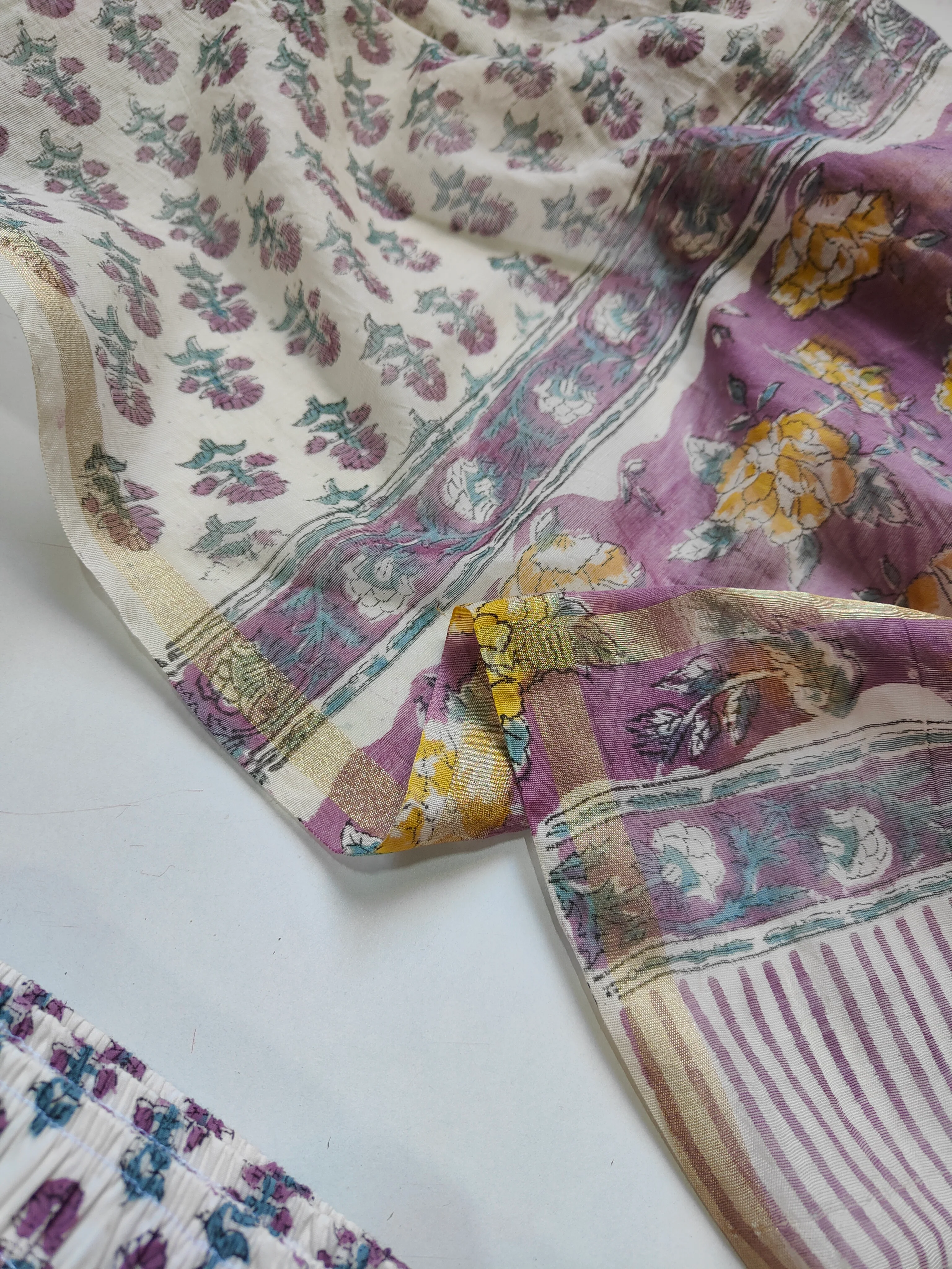 Cotton Suit Set With Chanderi Silk Dupatta - Image 3