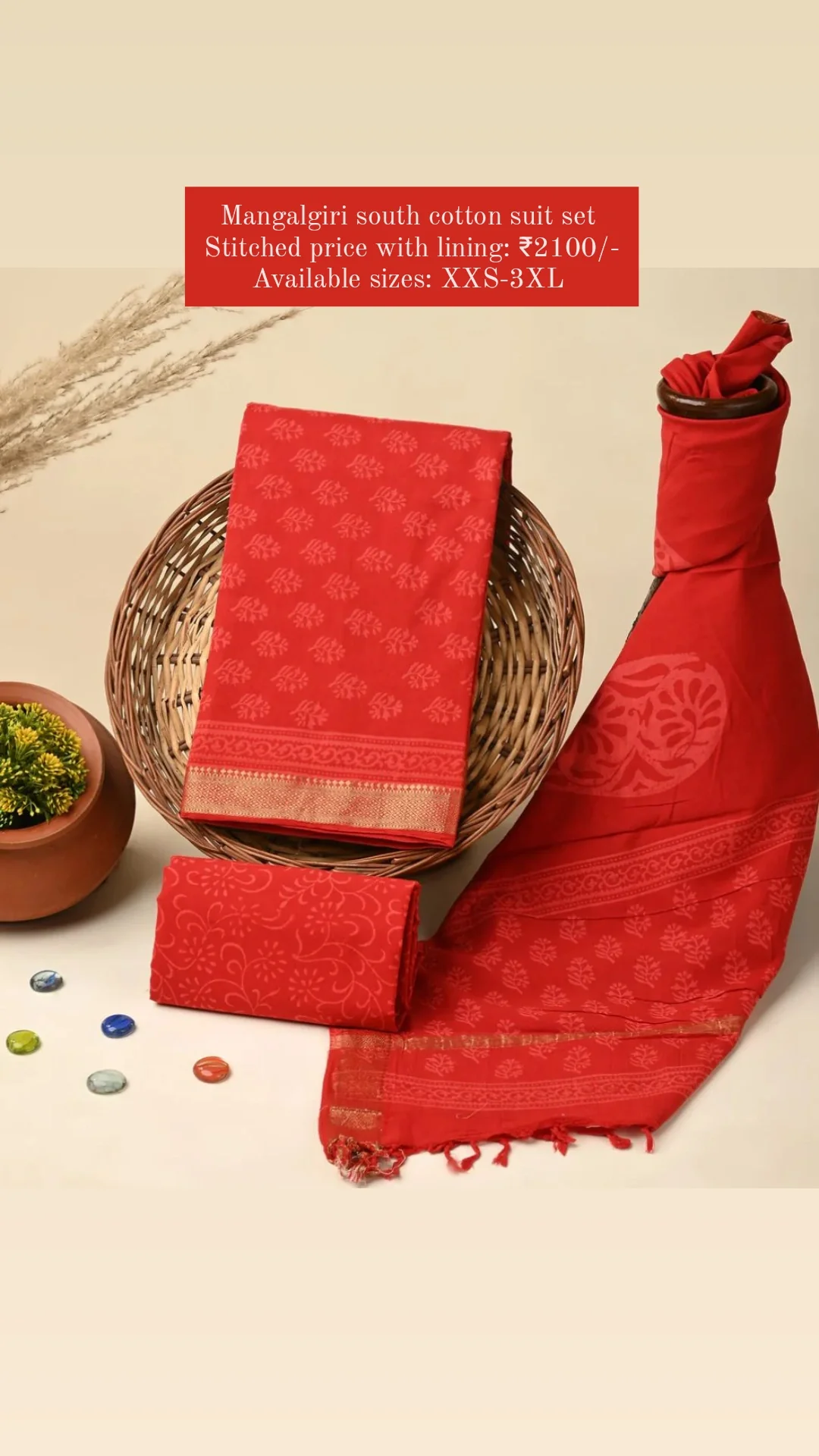 Mangalgiri South Cotton Suit Set - Image 4