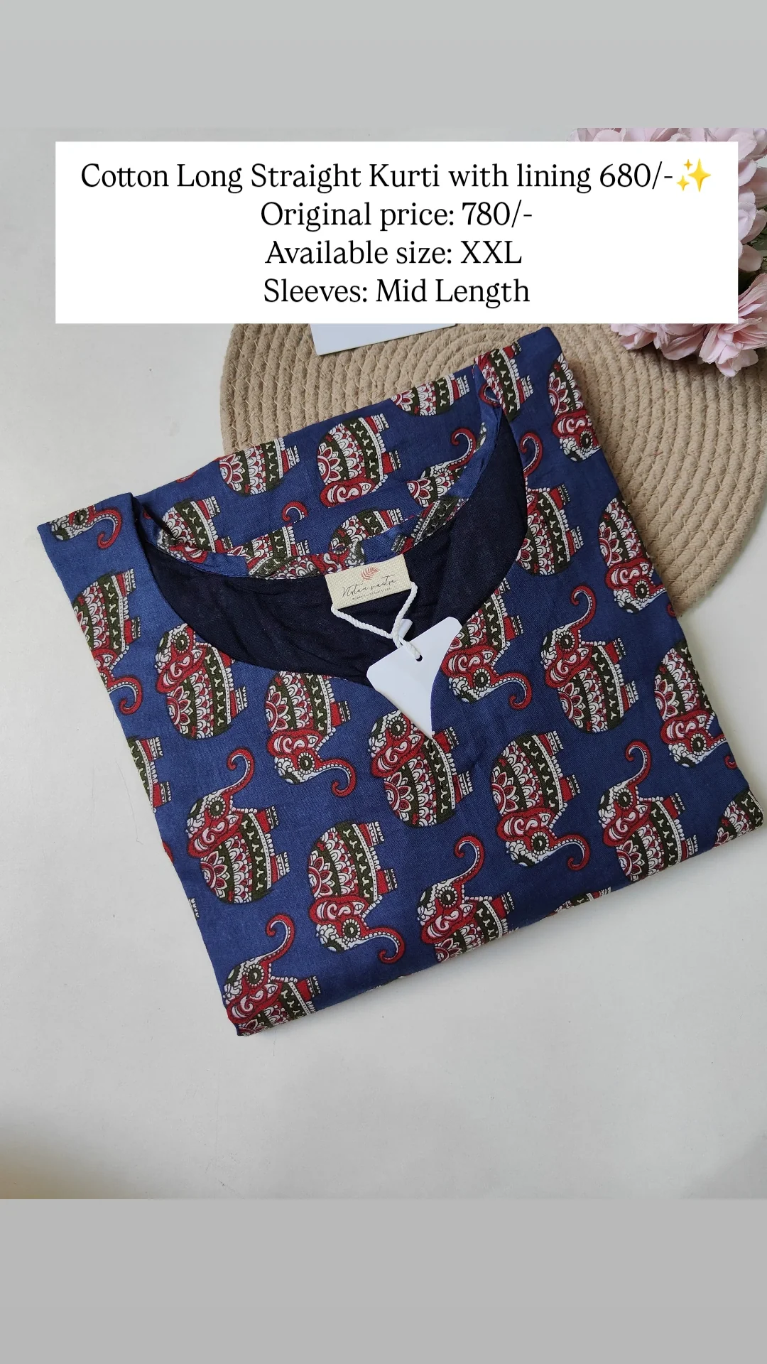 Ready To Ship Cotton Long Kurti