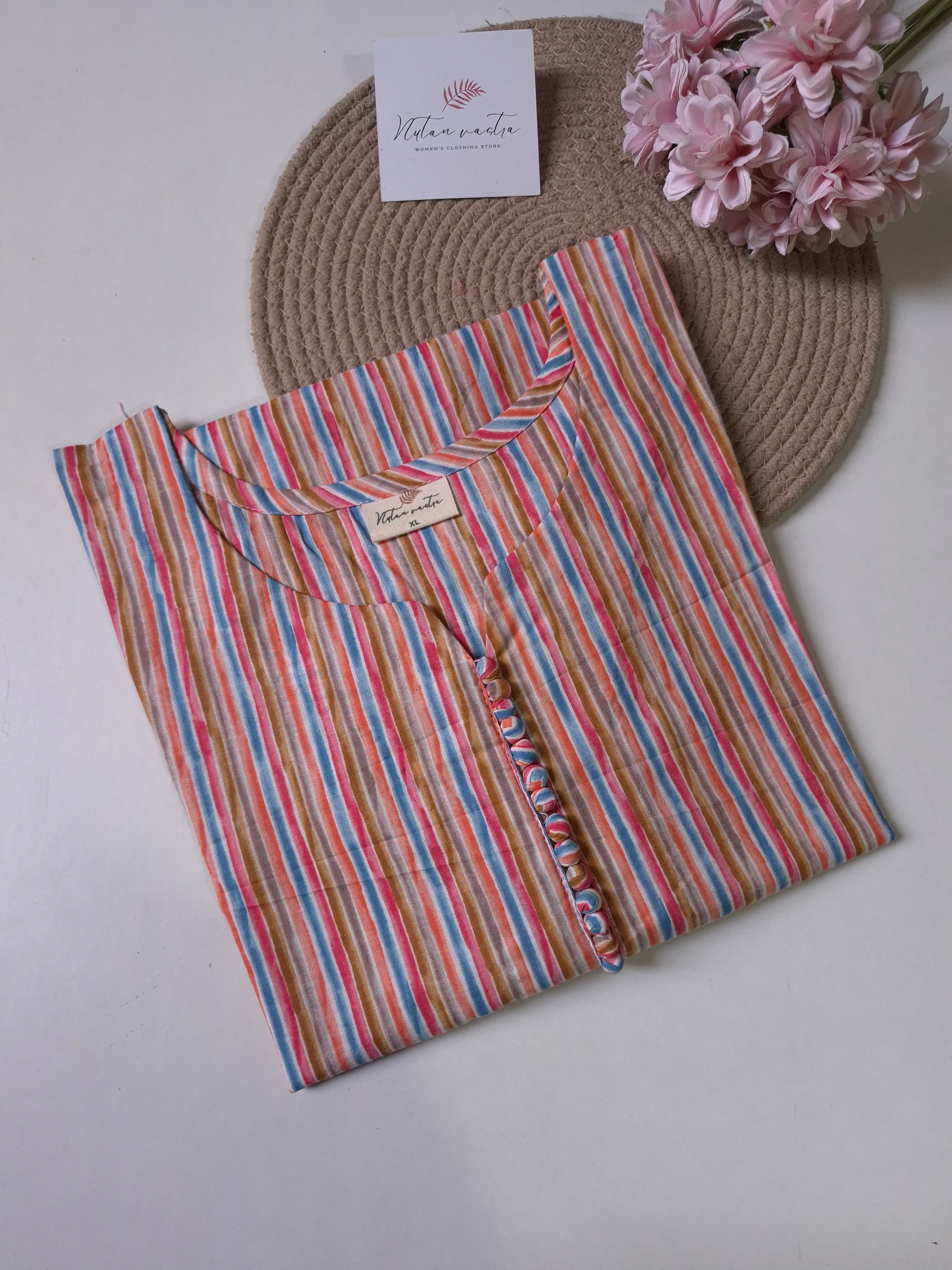 Ready To Ship Cotton Long Straight Kurti